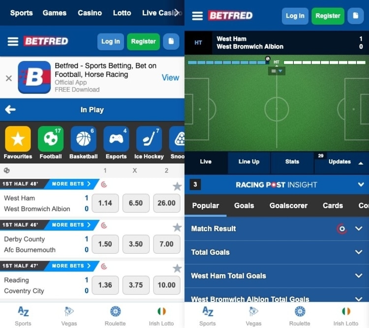 Betfred app screenshot