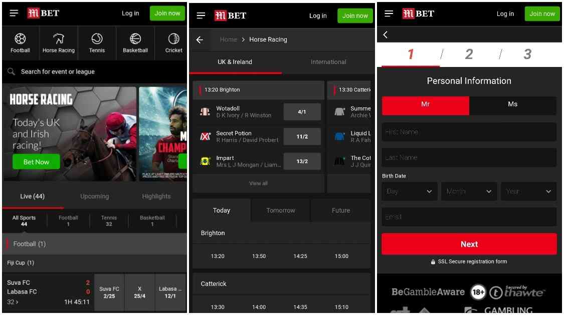 MansionBet app screenshot
