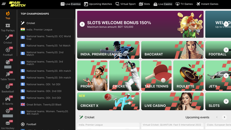 Parimatch screenshot