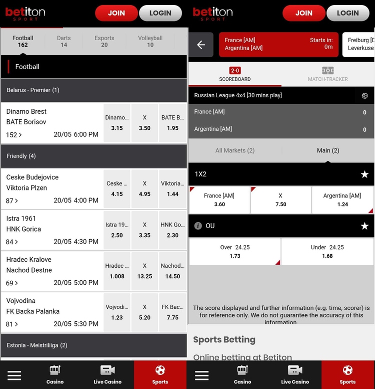 Betiton app screenshot