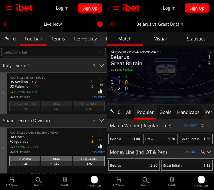 iBet app screenshot